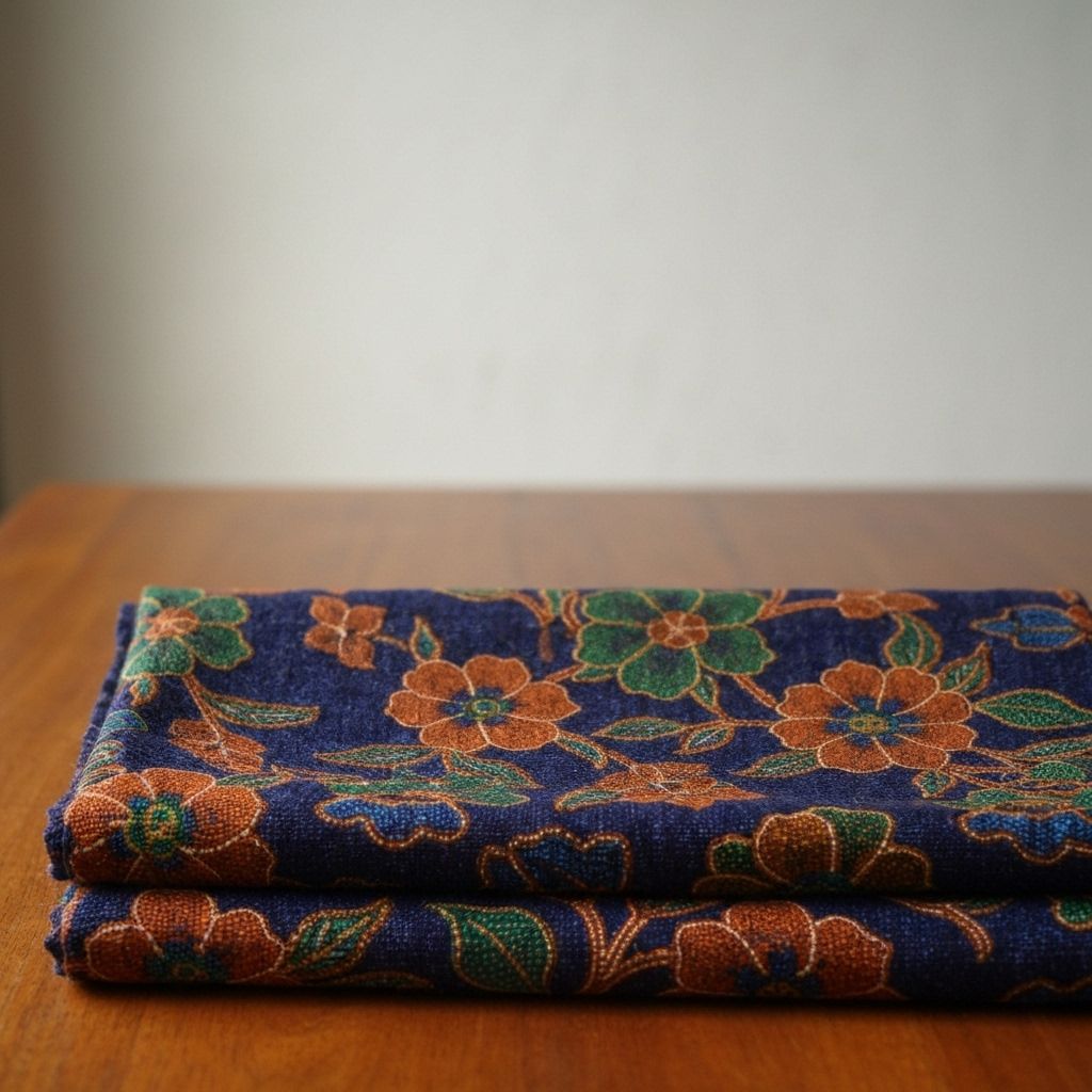 Traditional Indonesian batik fabric with intricate patterns